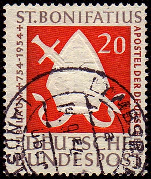 XIIe centenaire (Jubilum) du martyrede saint Bonifaceaptre des Allemands (Apostel der Deutschen),Archevque d