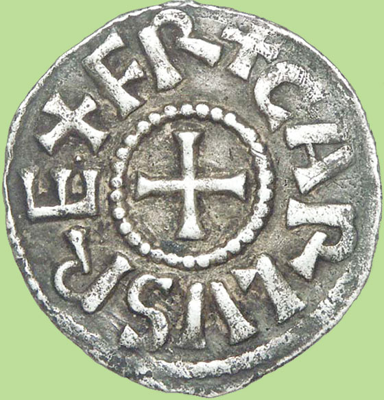 +CARLVS REX FR(ancorum) Charles roi des Francs. (Diamtre : 20 mm, poids : 1,62 g) 