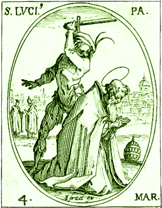 Saint Lucius eut la tête tranchée le 4 mars 253.