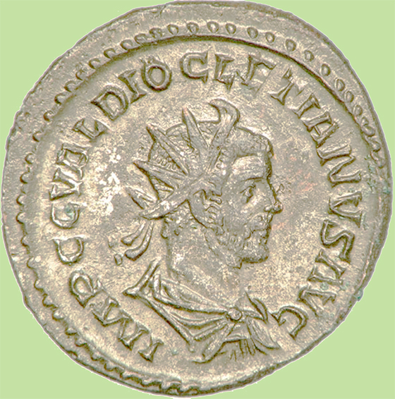 L�empereur Diocl�tien (244 - 311).  IMPerator C�sar Caius Aurelius VALerius DIOCLETIANUS AUGustus  Auteur de la derni�re et la plus sanglante pers�cution officielle (303-311)