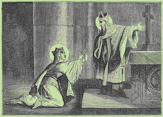 Sainte Radegonde se rfugie auprs de saint Mdard vque de Noyon.