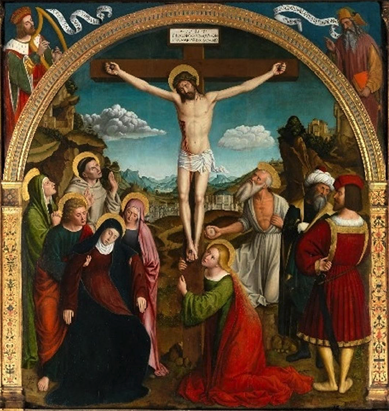 � La Crucifixion � du peintre ni�ois Louis Br�a (1512) Partie centrale d