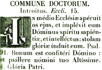 Introt de la Messe du Commun des Docteurs. Missel d