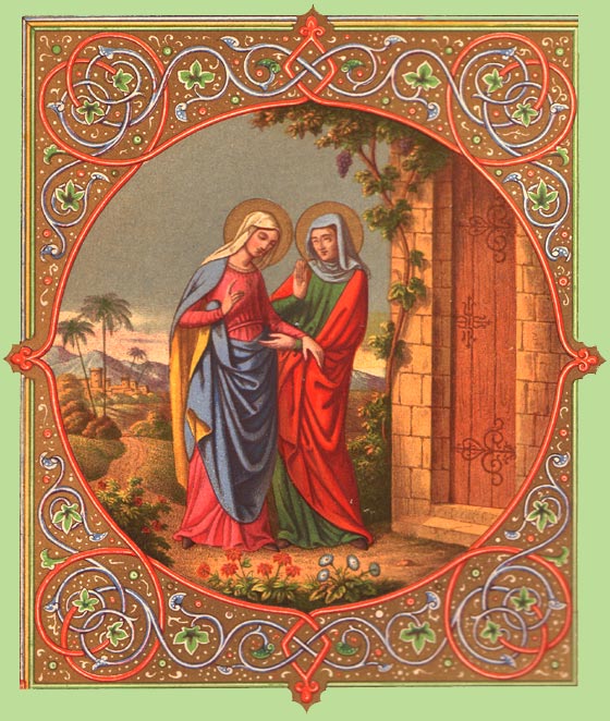 La Visitation de la Bienheureuse Vierge Marie  sainte lisabeth sa cousine (dtail).