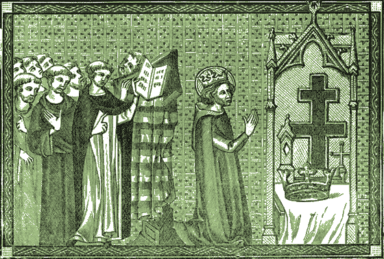 Saint Louis adorant les reliques de la vraie Croix et celle de la Couronne d
