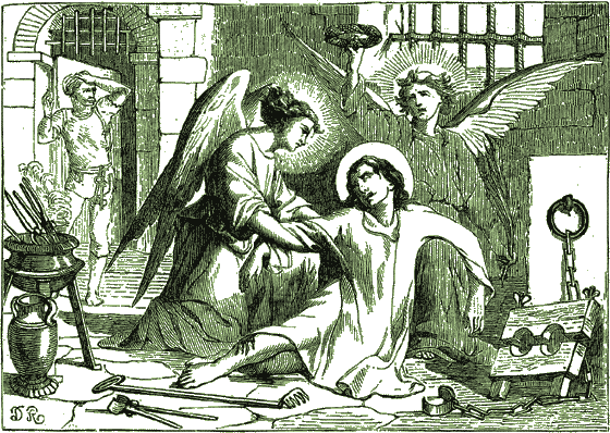 Saint Vincent, Diacre et Martyr, consol pendant ses preuves par des Anges.