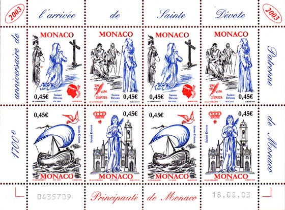 Bloc de timbres-poste pour le 1700e anniversaire de l