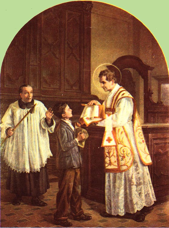 Clbre pisode de la vie de saint Jean Bosco sur le point de clbrer la sainte Messe.