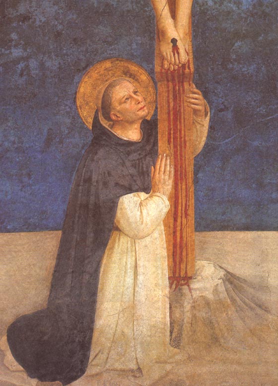 Saint Dominique adorant le Christ crucifi (dtail).